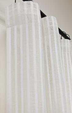 Комплект штор вуаль из льна полоска на ленте 255 ш х170 в см фото 1