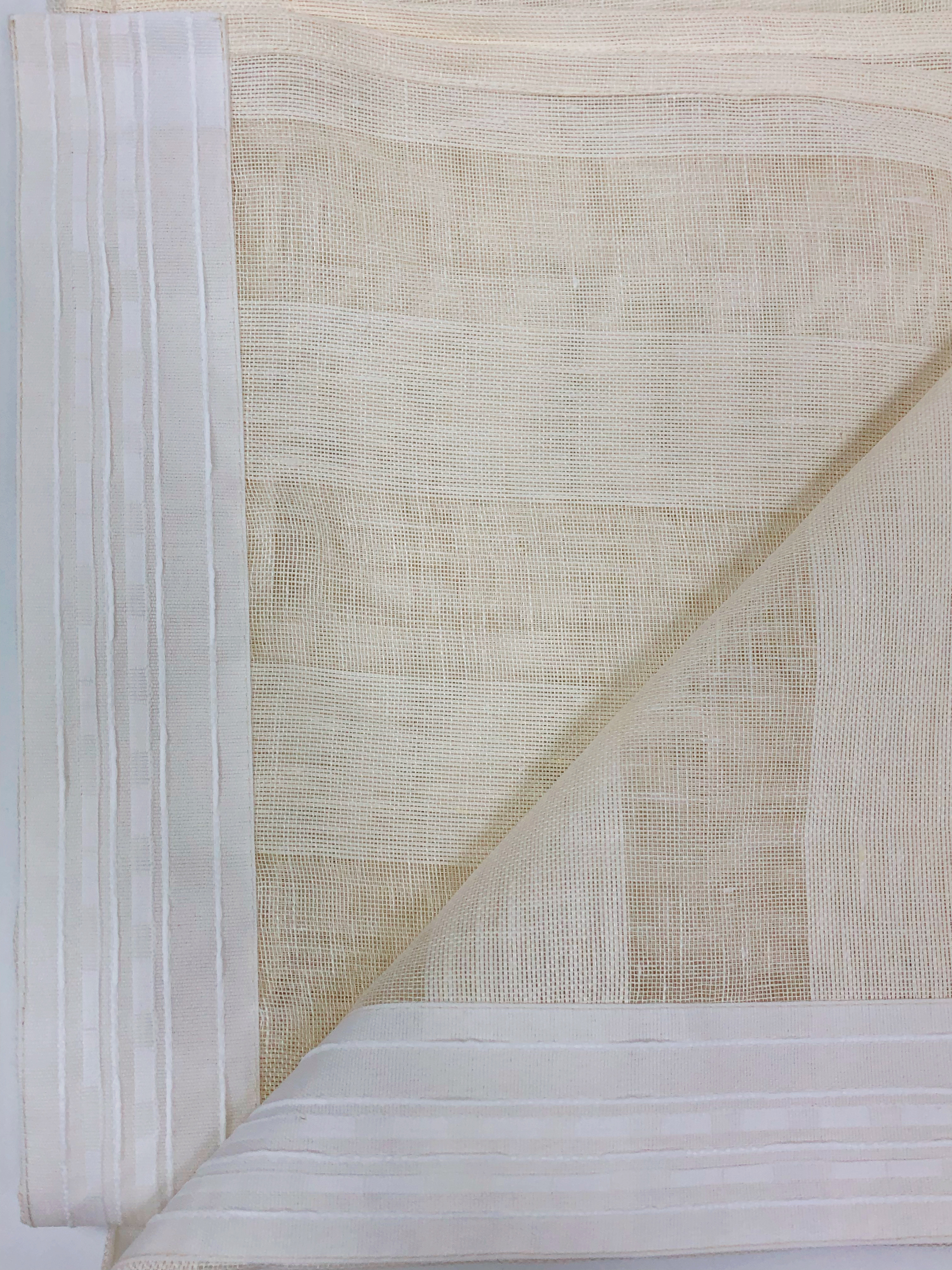Комплект штор вуаль из льна полоска широкая на ленте 200 ш х270 в см фото 5
