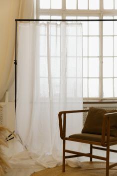 Комплект штор вуаль льняная майский ландыш на ленте 250х240см шхв фото 1
