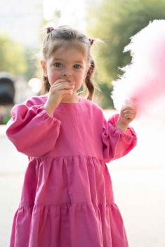 Платье для девочки кристи розовое лен хлопок фото 1
