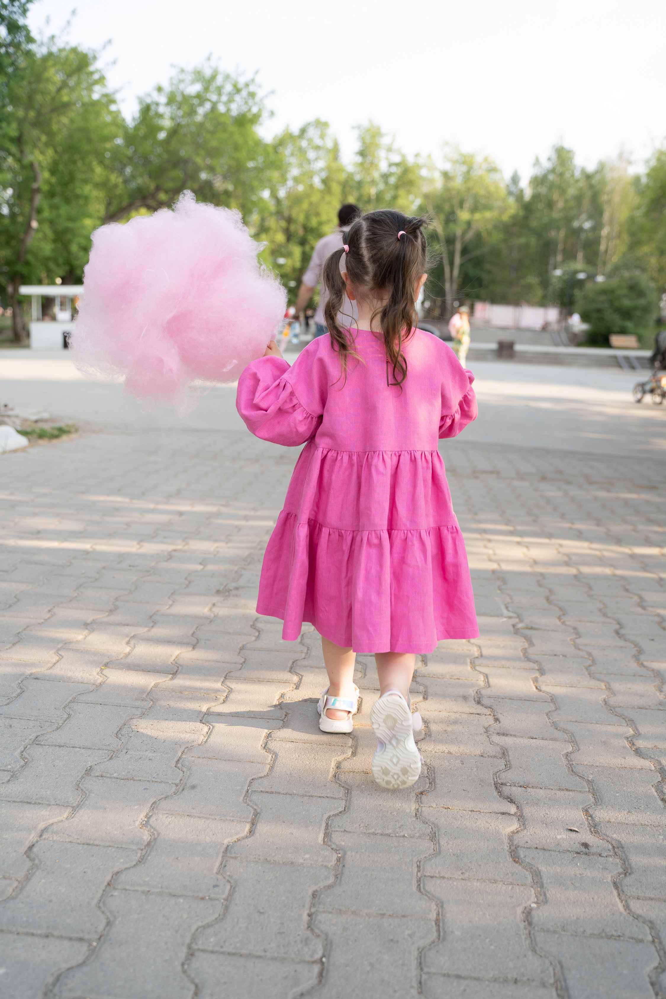 Платье для девочки кристи розовое лен хлопок фото 2