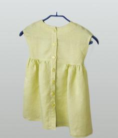 Платье для девочки лили светло зеленое лен вискоза фото 3