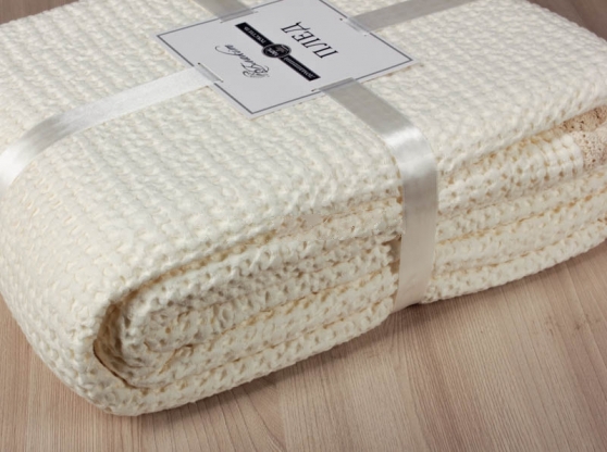 Плед хлопок 100 молочный 130 90 11 0606 фото 1