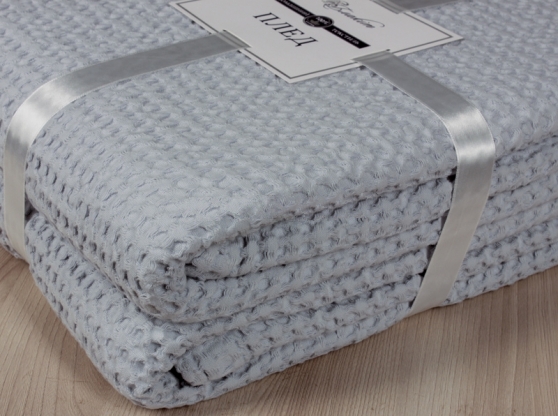 Плед хлопок 100 серо голубой 130 85 14 4206 фото 1