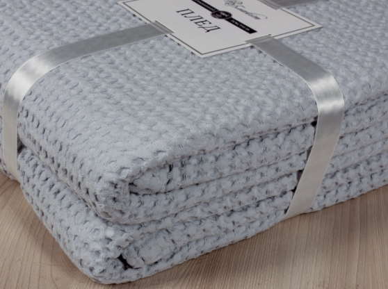 Плед хлопок 100 серо голубой 240 220 14 4206 фото 1