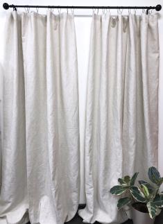 Шторы из льна просо на ленте 190х260 см шхв фото 2