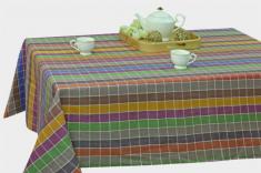 Скатерть лен 100 яркие клетки 150 120 фото 1