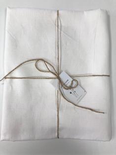 Скатерть на стол льняная белое облако 140х180см фото 4