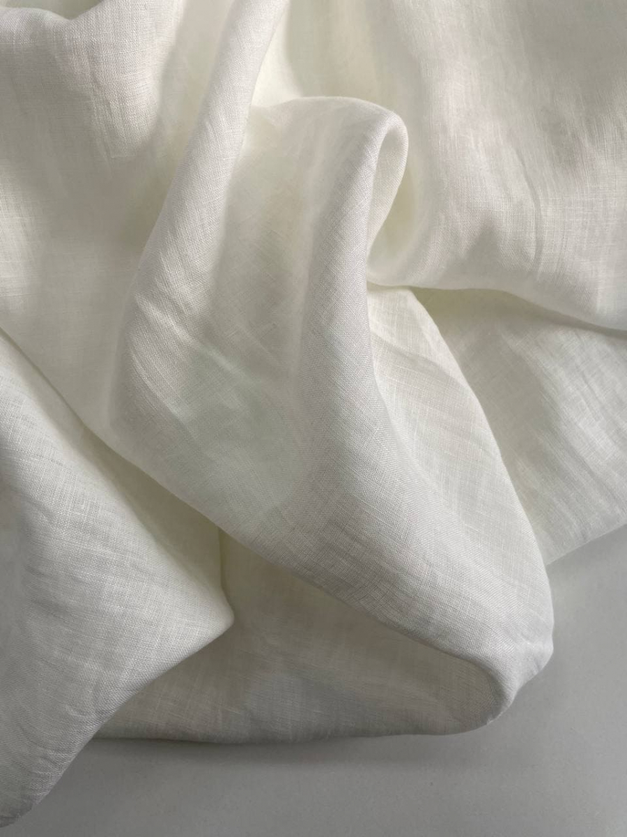Ткань для постельного белья лен 100 натуральный белый фото 1
