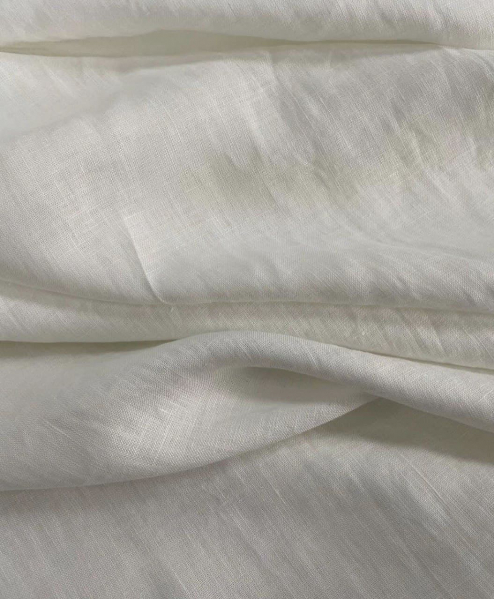 Ткань для постельного белья лен 100 натуральный белый фото 3