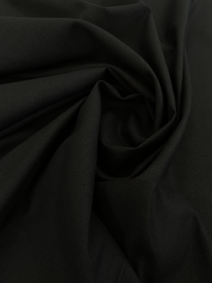 Ткань лен хлопок костюмная черный трюфель фото 2