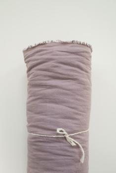 Ткань лен вискоза умягченная крэш лиловый крем фото 1