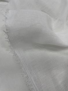 Ткань вуаль лен хлопок белая лилия фото 2