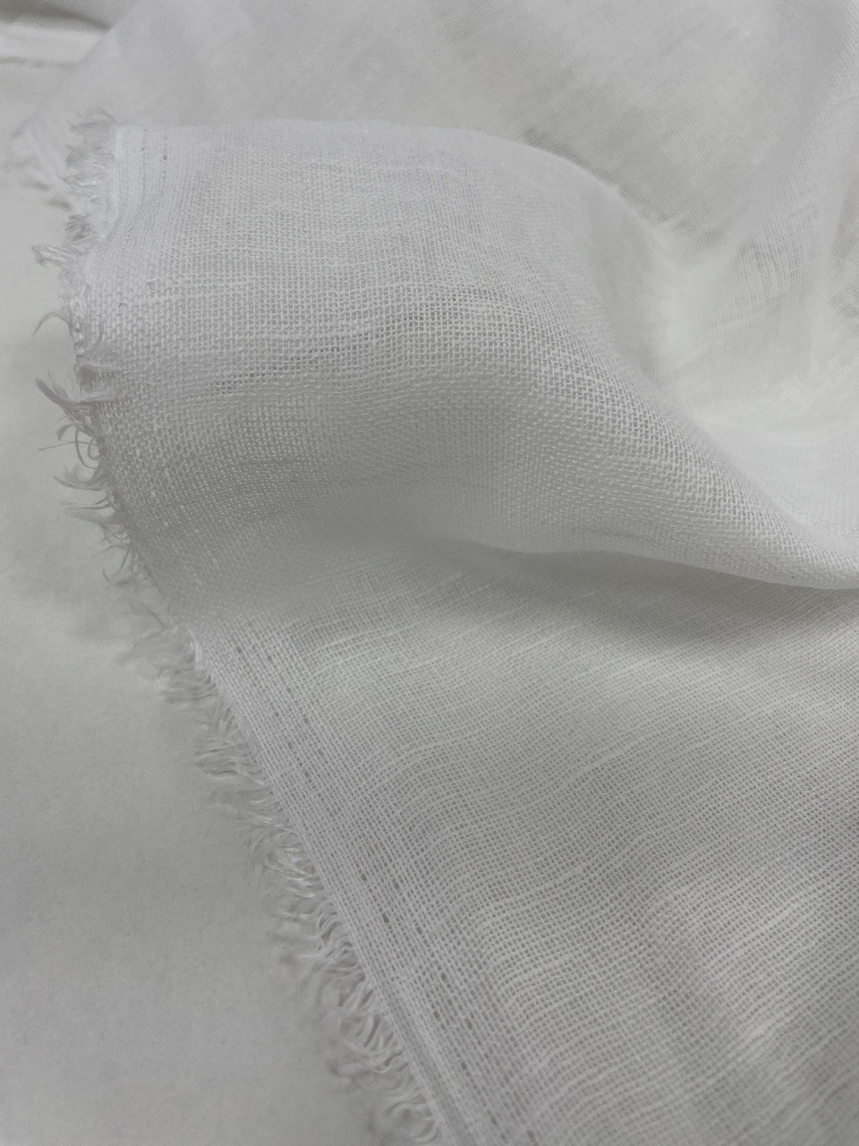 Ткань вуаль лен хлопок белая лилия фото 2
