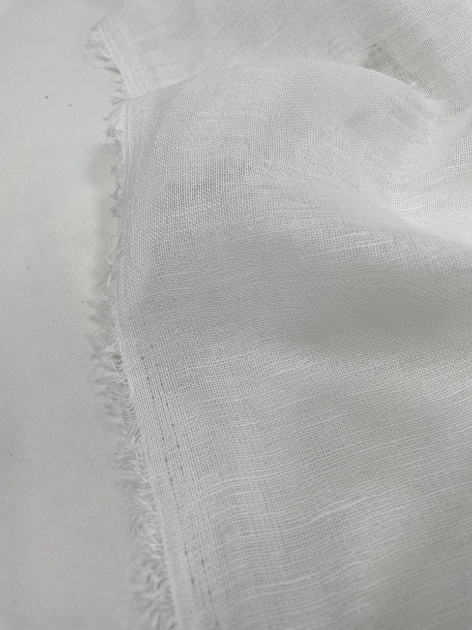 Ткань вуаль лен хлопок белая лилия фото 3