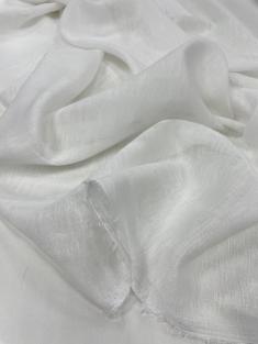 Ткань вуаль лен хлопок белая лилия фото 4