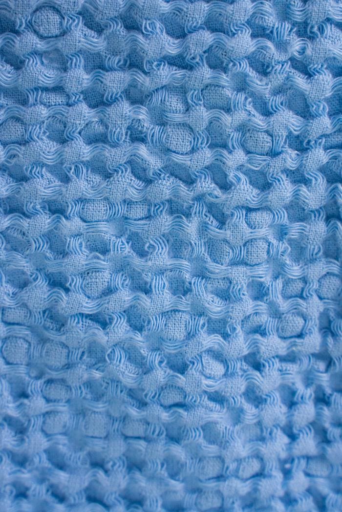 Вафельное полотенце в голубом цвете 75 120 см фото 4